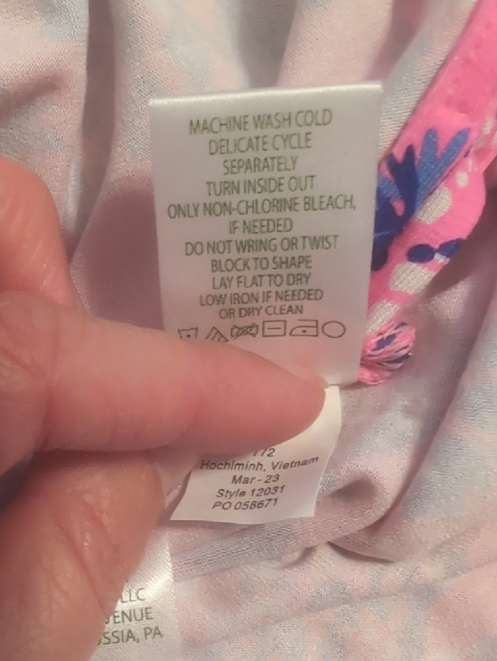 NWT Lilly Pulitzer Pink Dress with Blue Floral/ Nautical Print Size Lrg - Picture 9 of 10